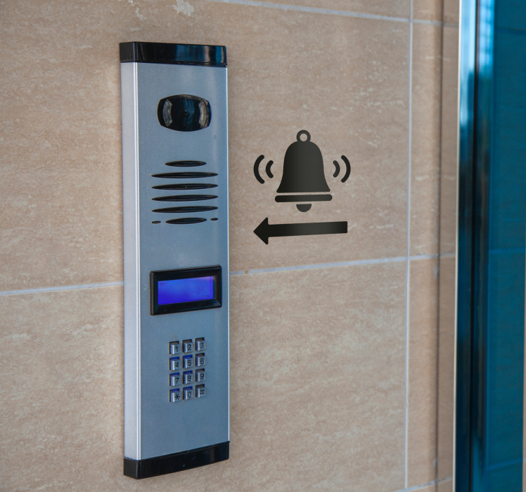 Bel met aanwijzing pijl sticker - TenStickers