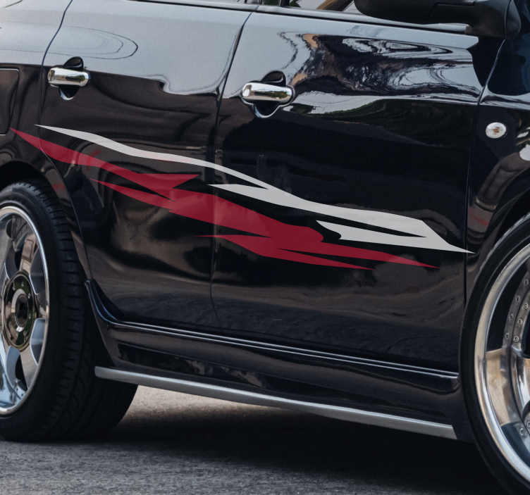 Bestickering auto rode en witte figuren - TenStickers