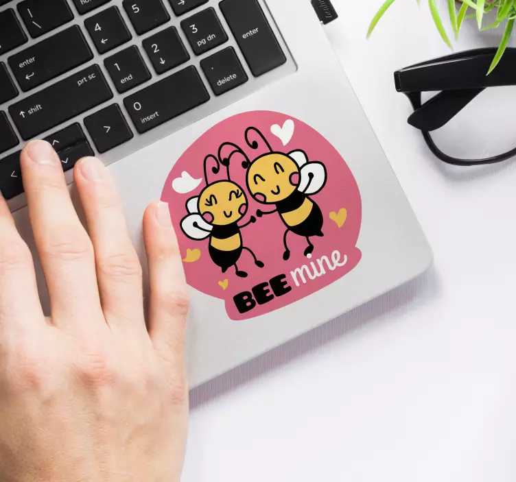 Bijenliefdesduo laptop sticker - TenStickers