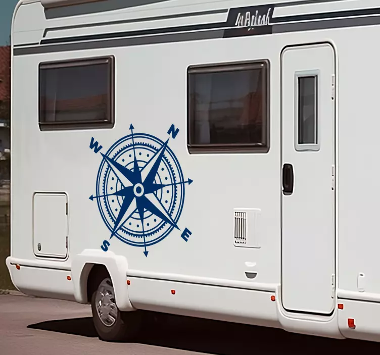 Blauw Kompas camper decoratie sticker - TenStickers