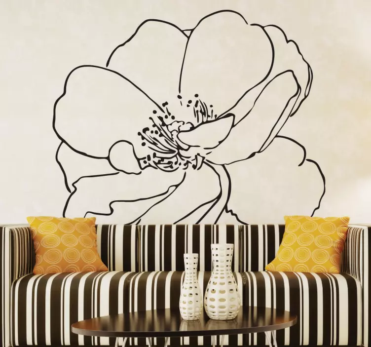 Bloemen Silhouet Muursticker - TenStickers