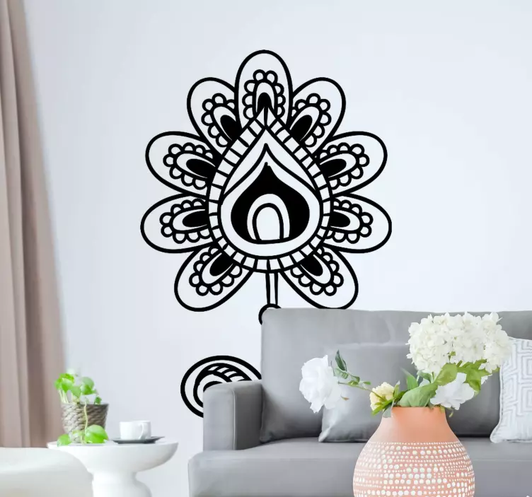 Bloemenpatroonmotief decoratie sticker - TenStickers