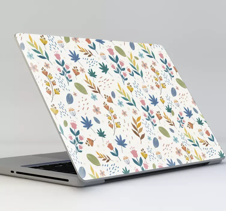 Bloemmotief zelfklevende laptopsticker - TenStickers