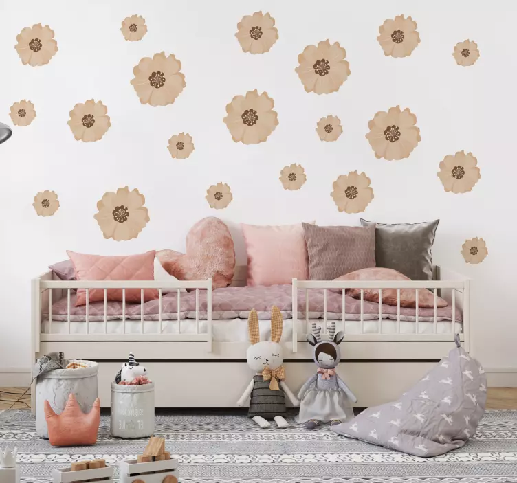 Boho-bloemen Decoratie muursticker  - TenStickers