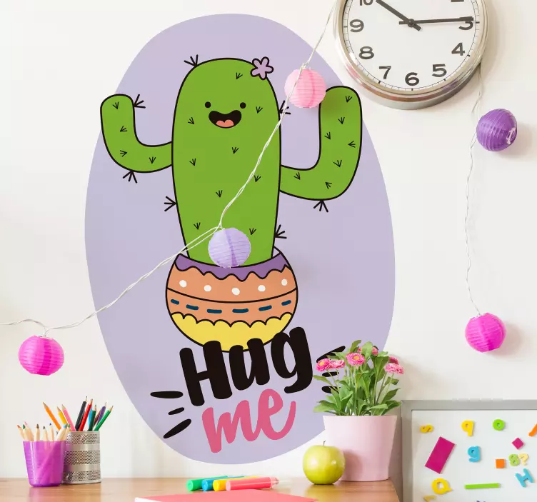 Cactus die vreugde omarmt Muursticker dieren - TenStickers