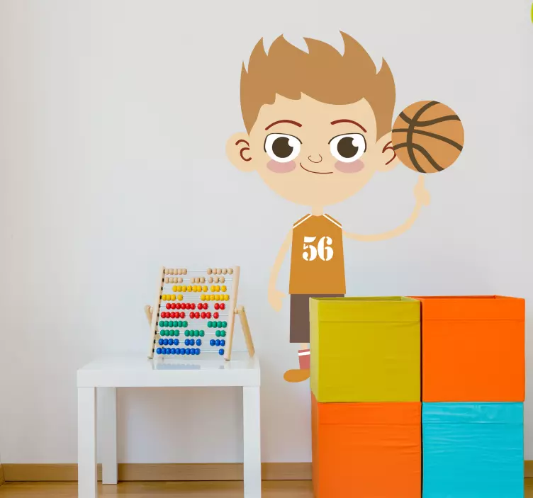 Cartoon sticker silhouet basketbalspeler - TenStickers