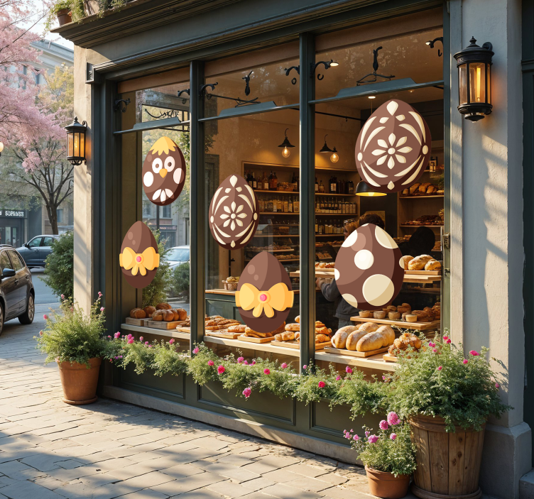 Chocolade paaseieren etalage sticker - TenStickers