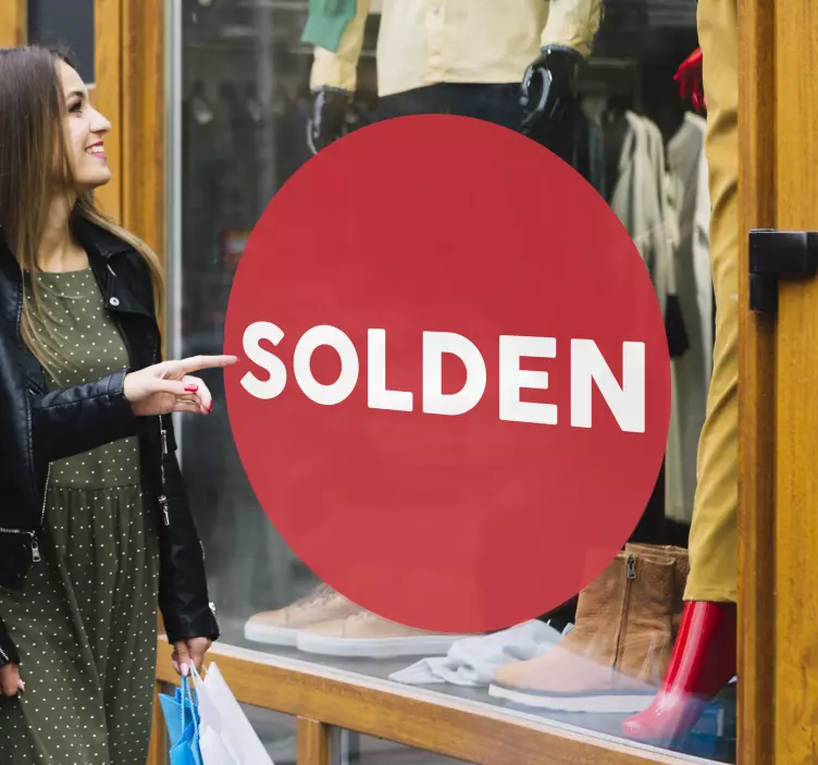 Cirkel tekst solden sticker winkel - TenStickers