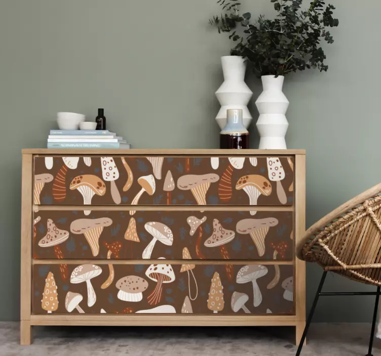 Paddenstoelencompositie meubel sticker - TenStickers