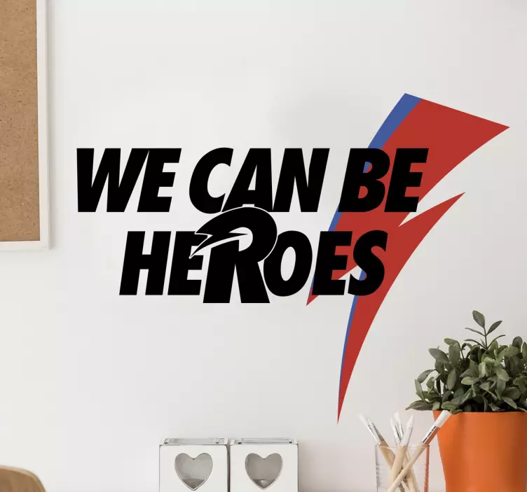 David Bowie Heroes Muursticker - TenStickers