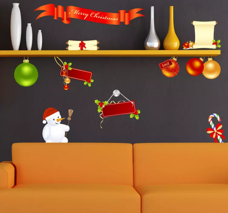 Decoratie kerstmis sticker - TenStickers