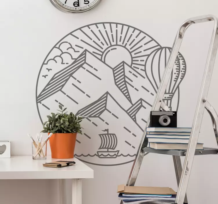 Decoratie sticker locaties bergachtig uitzicht - TenStickers