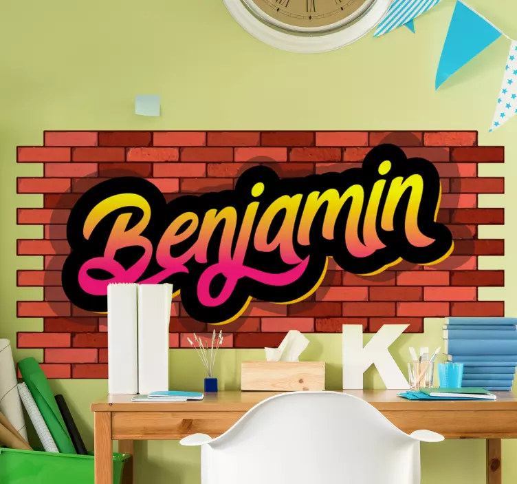 Decoratie sticker locaties gepersonaliseerde baksteen naam - TenStickers