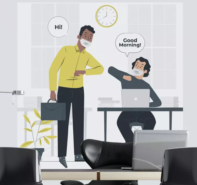 Decoratie sticker locaties office ochtendgroeten - TenStickers