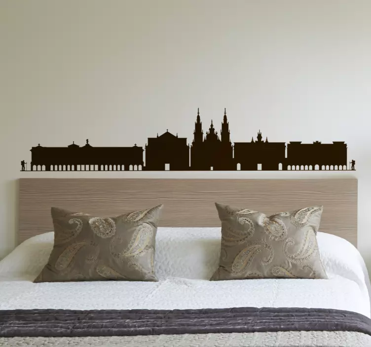Decoratie sticker locaties stadsgezicht silhouet - TenStickers