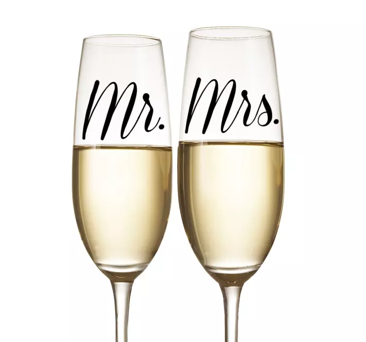 Decoratieve Mr and Mrs Sticker - TenStickers