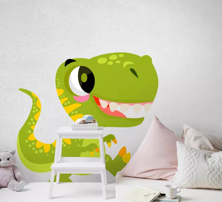 Deurstickers Schattige babydinosaurus met schubben - TenStickers