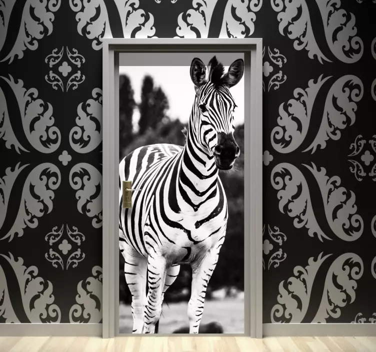 Deursticker zebra deurscène - TenStickers