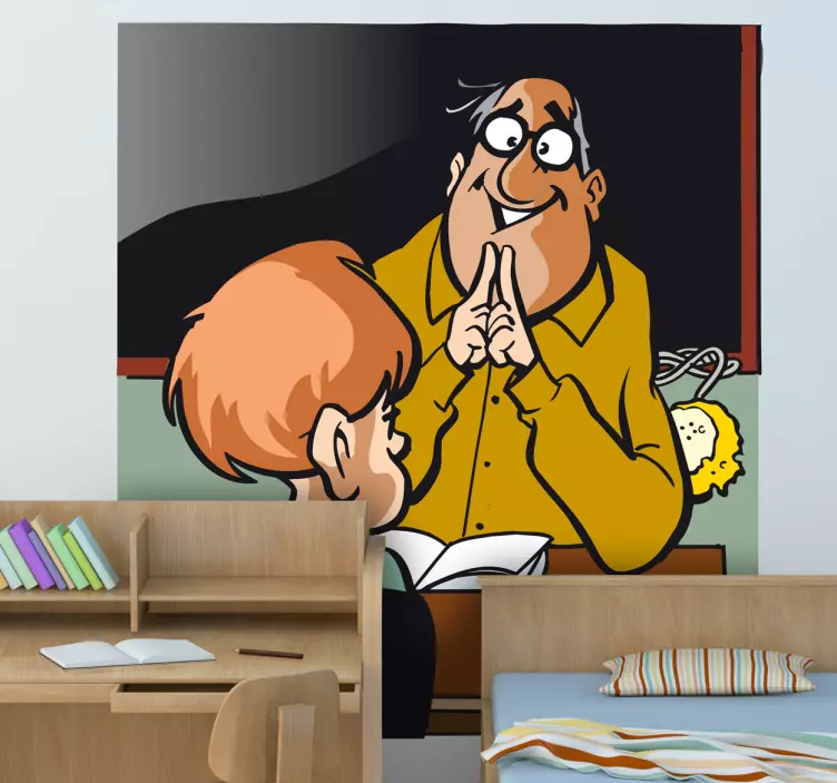 Dienstdoende leraar muursticker kinderkamer - TenStickers