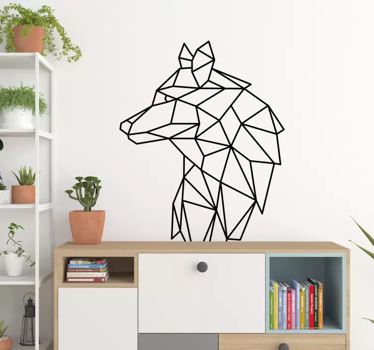 Dieren stickers geometrish wolf modern design - TenStickers