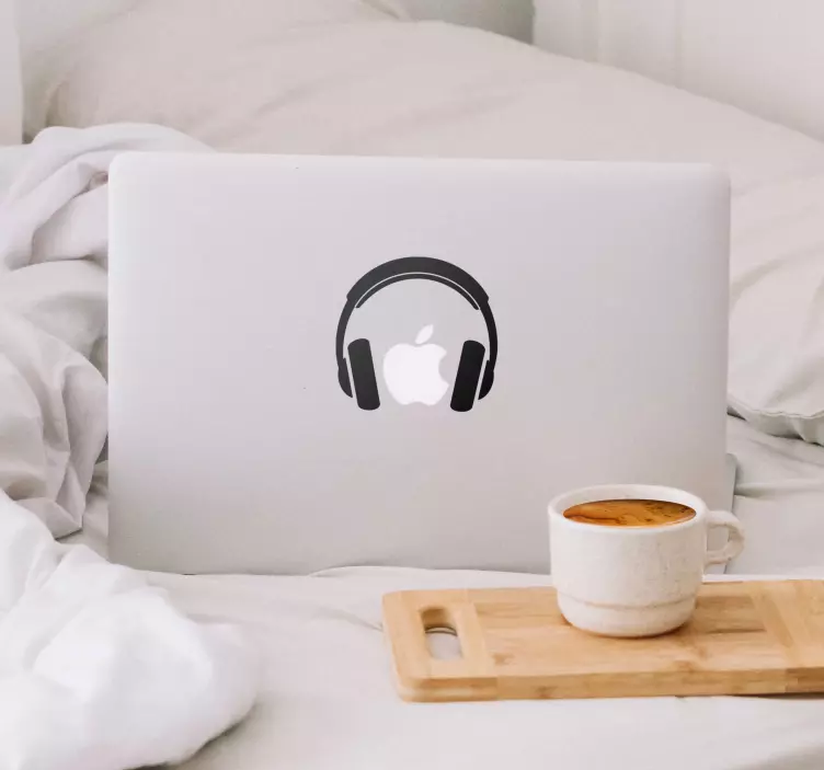 Dj koptelefoon laptop sticker - TenStickers