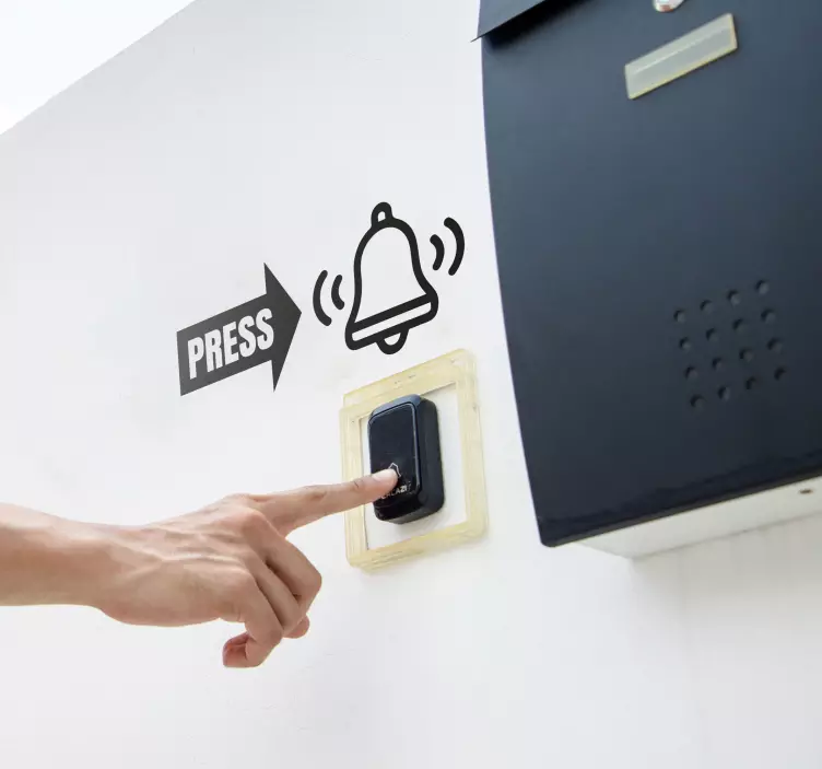 Druk op de bel aanwijzingen muursticker - TenStickers