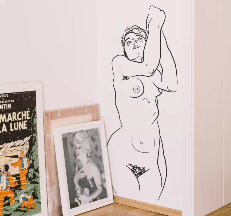 Egon Schiele Silhouet Muursticker - TenStickers