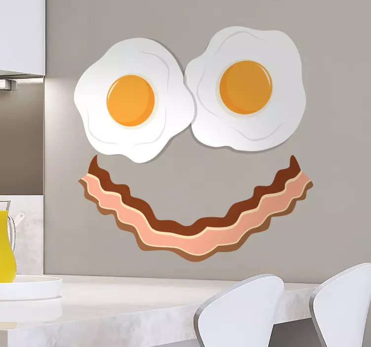 Ei en bacon muursticker - TenStickers