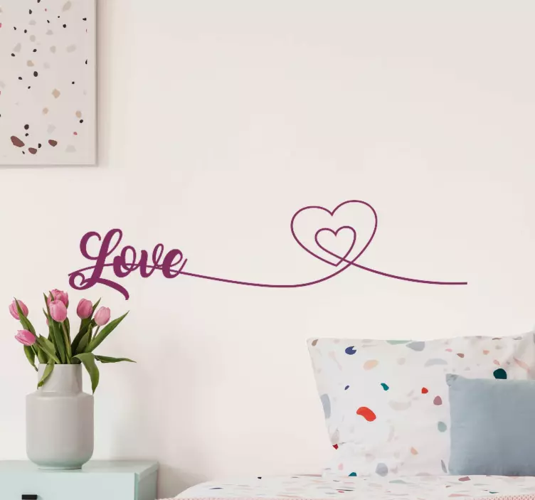 Elegante hartstroom Muursticker liefde - TenStickers