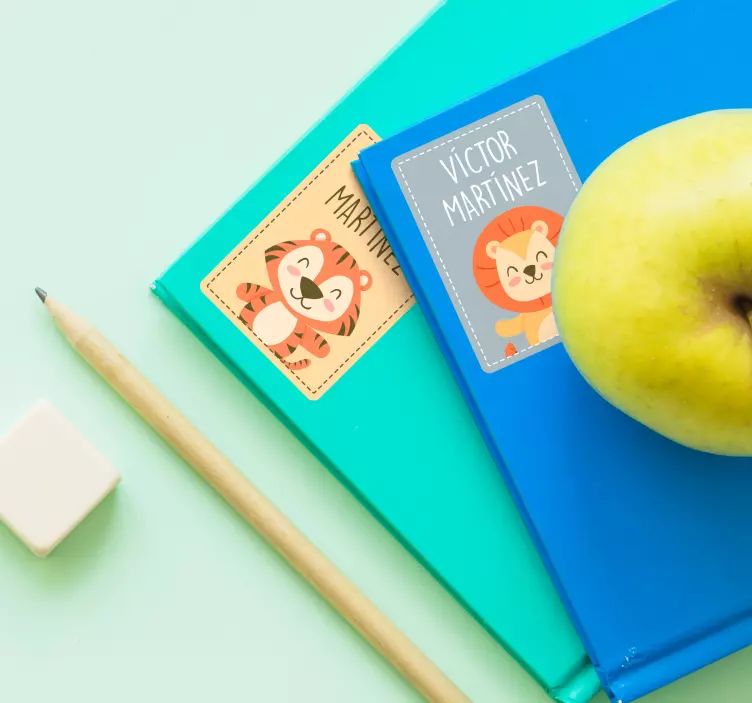 Etiketten voor schoolboekjes educatieve zelfklevende sticker - TenStickers