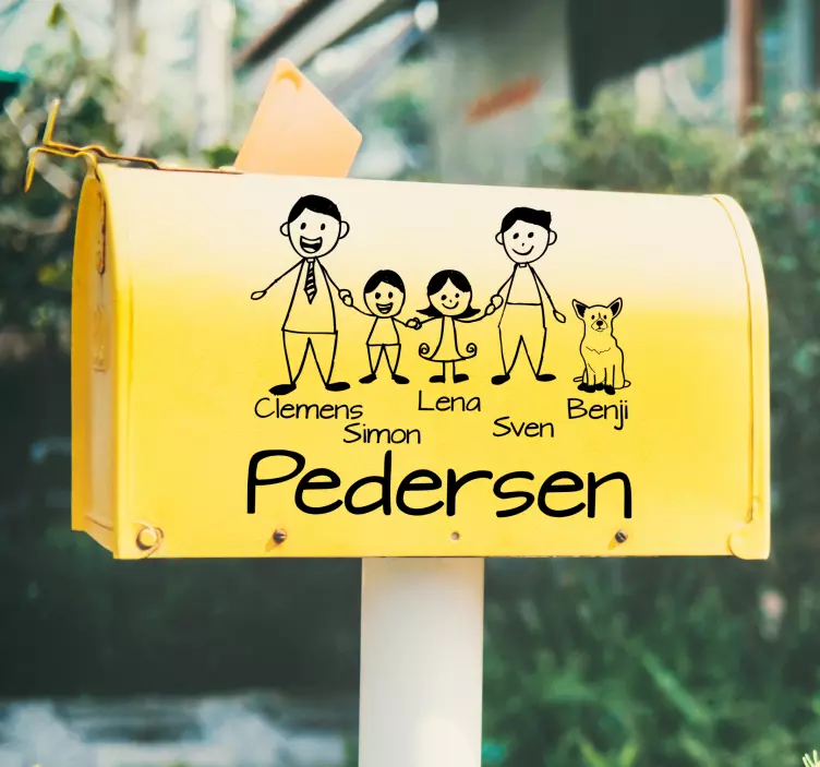 Familie karakter kunstwerk whiteboard sticker - TenStickers