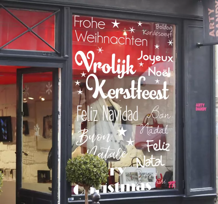 Feestdagen kerst raamsticker - TenStickers