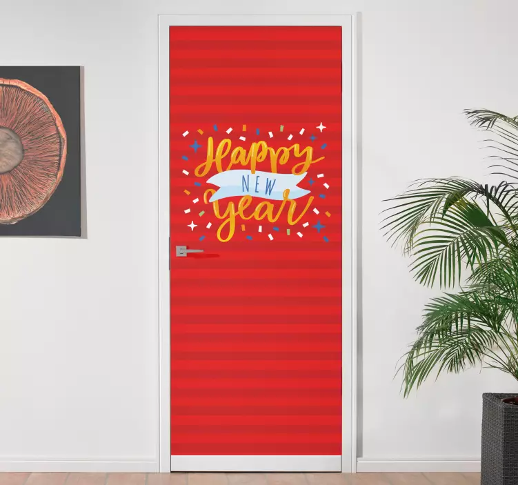 Kerst sticker feestelijke nieuwjaarsgroeten - TenStickers