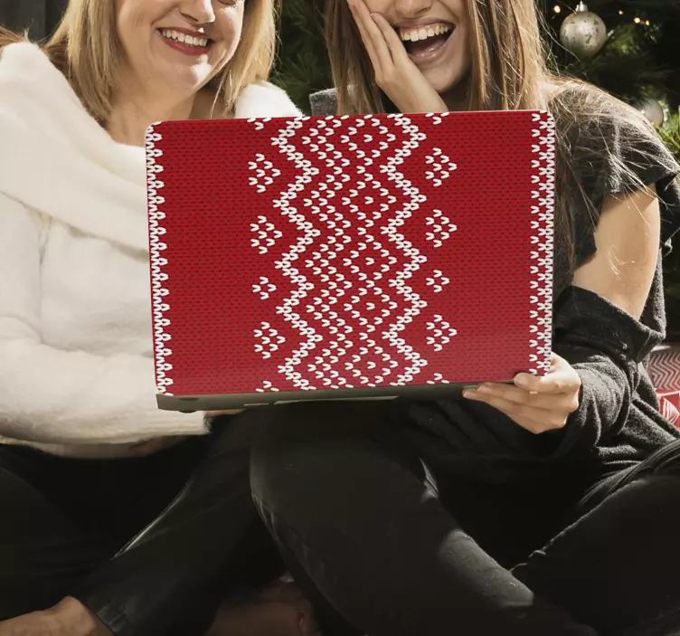 Gebreide patroonhoes laptop sticker - TenStickers