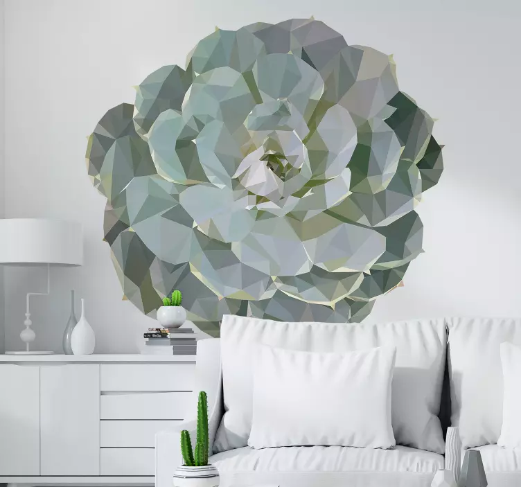 Geometrische succulente decoratie natuur muursticker - TenStickers