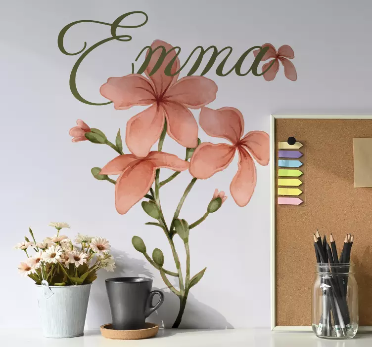 Gepersonaliseerd bloemdesign Muurstickers bloemen - TenStickers