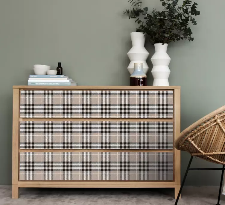 Geruit patroon overlay meubel sticker - TenStickers