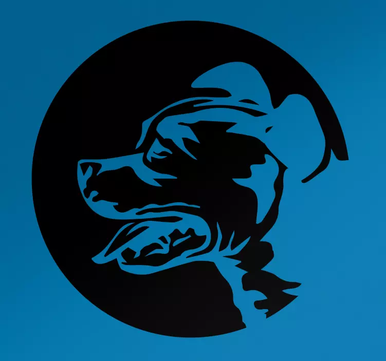 Gestileerd hondenprofiel Muursticker kat - TenStickers