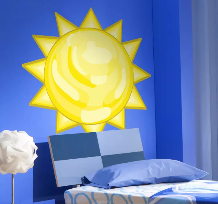 Geverfde Zon Muursticker - TenStickers