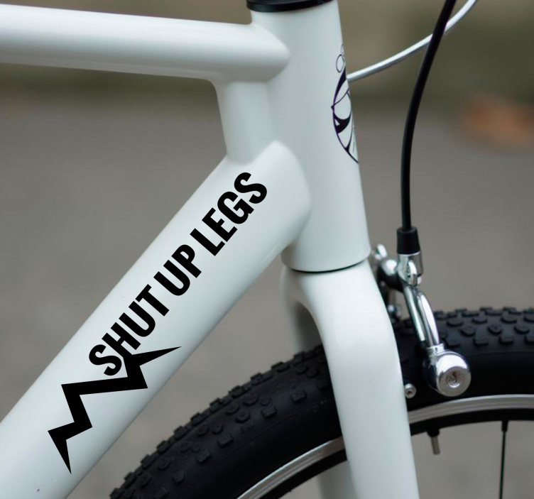 Grappige tekst met berg Fiets sticker - TenStickers
