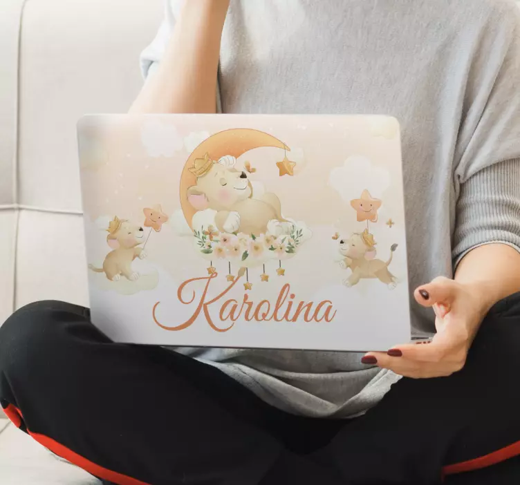 Grillige dierenscène laptop sticker - TenStickers