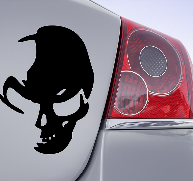 Halfdode schedel autosticker - TenStickers