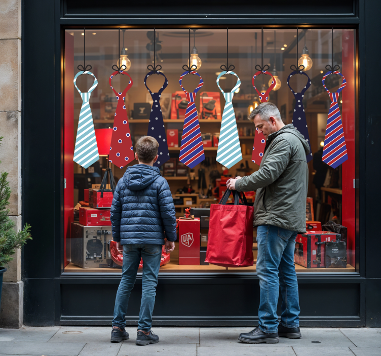 Hangende banden etalage sticker - TenStickers