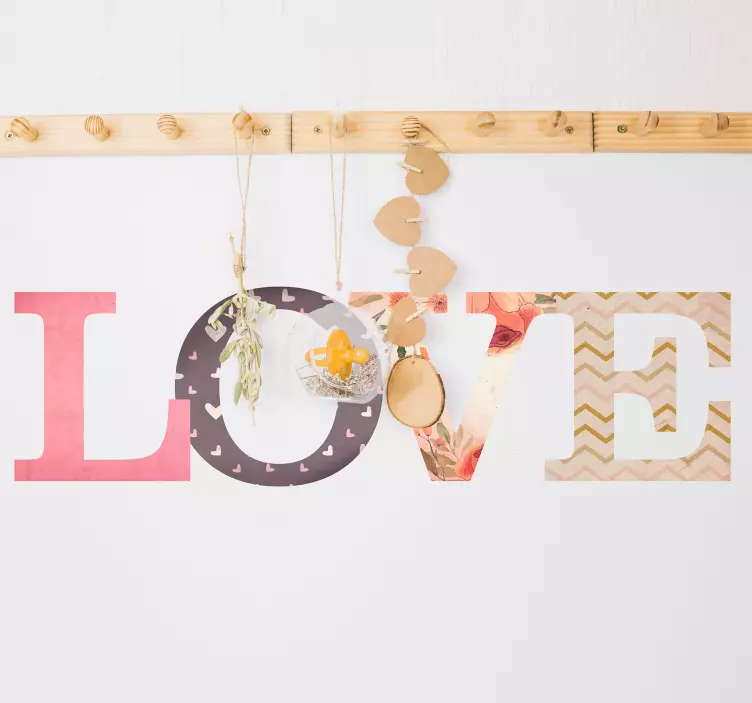 Hangende liefdesbrieven Muursticker liefde - TenStickers