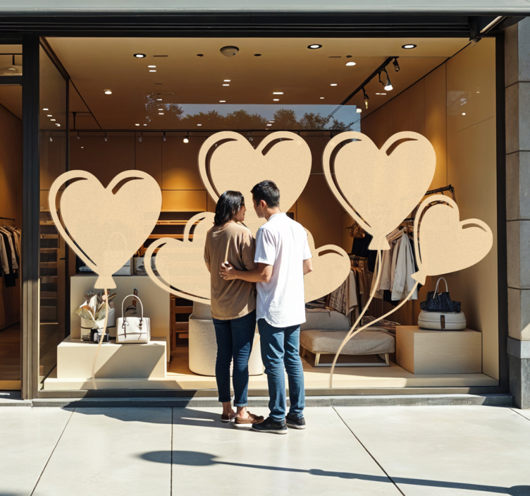 Hart ballonnen valentijnsdag sticker - TenStickers