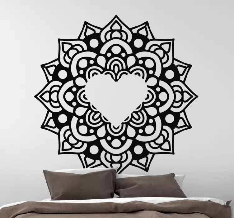 Hart mandala patroon decoratie sticker - TenStickers