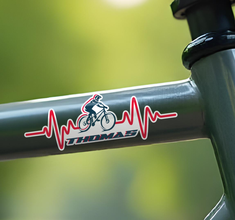 Hartslag Fiets stickers met naam - TenStickers