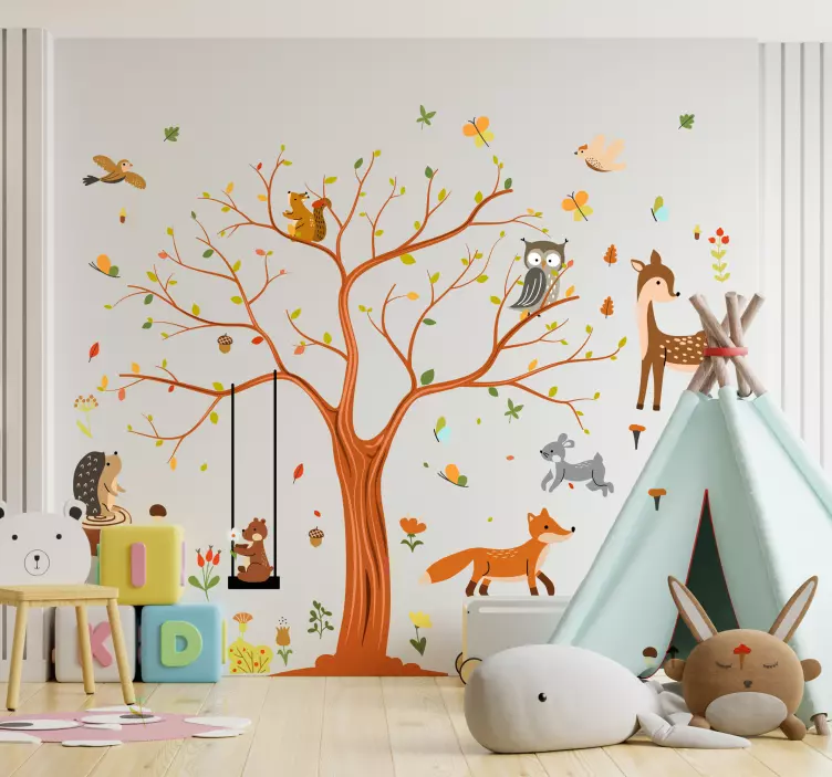 Herfstfauna Muursticker kinderkamer - TenStickers