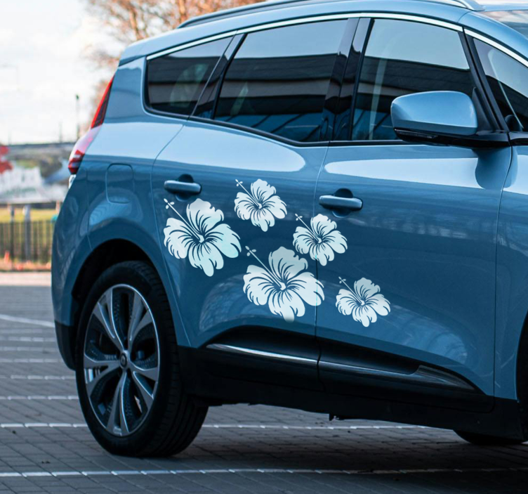 Hibiscusbloemen Auto sticker - TenStickers
