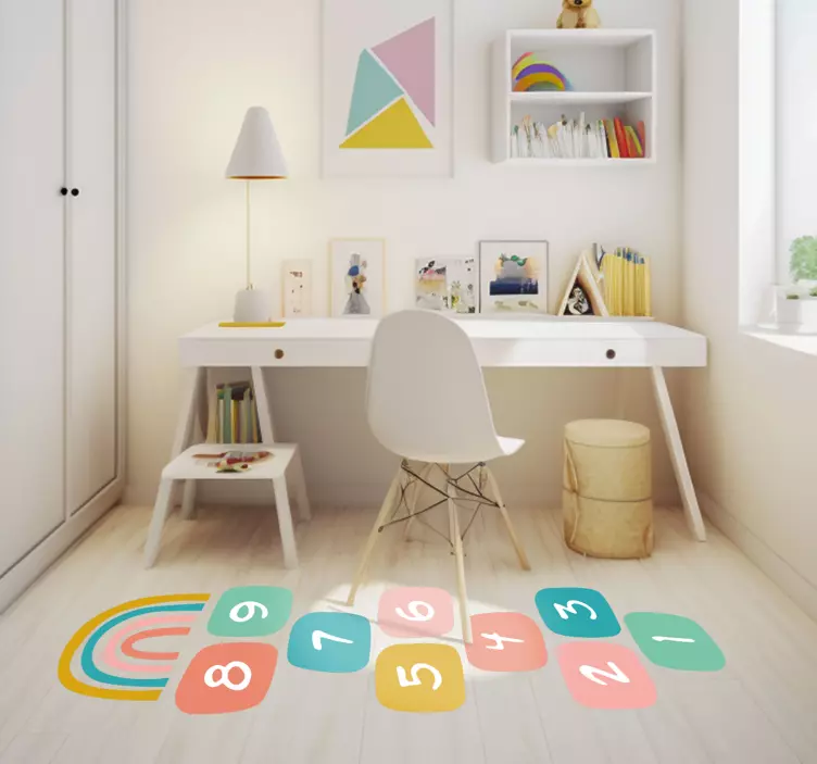 hinkelspel met regenboog Decoratie sticker  - TenStickers